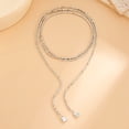 thumbnail image 3 of NICKSUN Multi-Layer Beaded Lariat Y Necklace, Adjustable Long Drop Pendant Stackable Bead Chain Necklace for Women, Bohemian Double Strand Slide Choker Neck Jewelry, 3 of 6