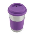 thumbnail image 3 of 500ml Stainless Steel Drinking Cup with Silicone Cover and Lid - Heat Insulation Bottle in Purple, 3 of 8
