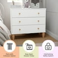 thumbnail image 4 of Buzz & Bloom Small Kids 3-Drawer Wood Dresser Chest for Bedrooms, White/Natural, 4 of 13