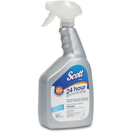 Scott 24 Hour Sanitizing Spray - Spray - 32 Fl Oz [1 Quart] - Fresh Scent - Gray (36700_40)