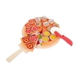 thumbnail image 1 of Juego de pizza de madera, accesorios de cocina, juguetes de cocina de madera, juego de rol, corte de comida, juguete de cocina para niños y niñas de 3, 1 of 9