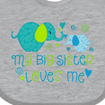 thumbnail image 4 of Inktastic My Big Sister Loves Me Cute Elephants Boys or Girls Baby Bib, 4 of 4