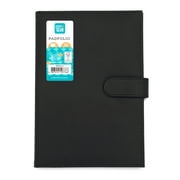 Pen+Gear Medium Leatherette Padfolio, Black Color, College Ruled Writing Pad, 1 Pack