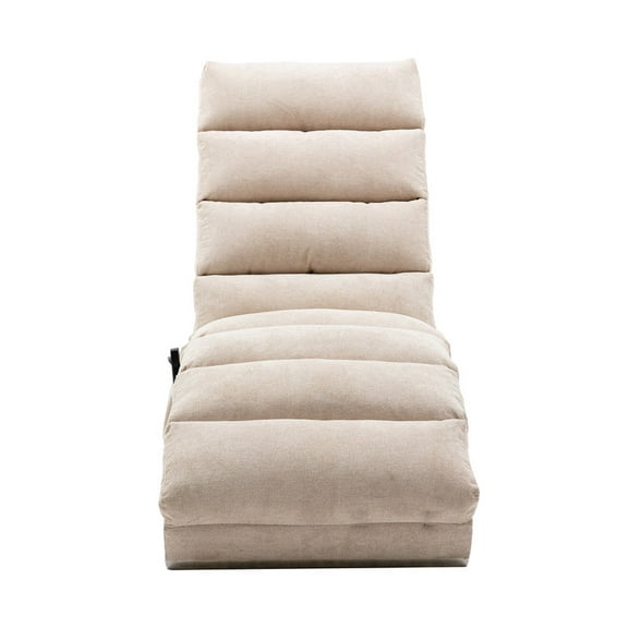 Linen Massage Chaise Lounge Indoor with Remote Control,Ergonomic Electric Massage Long Lounger with 5 Modes for Office, Living Room,Bedroom (Beige)