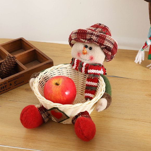 PEONAVET Pendant Christmas Doll Basket Desktop Ornament Christmas Eve Basket Christmas Decoration Sugar Fruit Basket Ornament