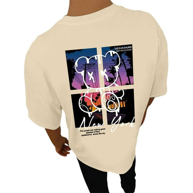 T-shirts Graphiques Rétro d'Été pour Hommes Shorts Cargo Col T-Shirt Mode Anime T-Shirts Hommes Chemises Imprimé Dos Léger Papier Transfert Décontracté pour T-Shirts T-Shirt d'Entraînement