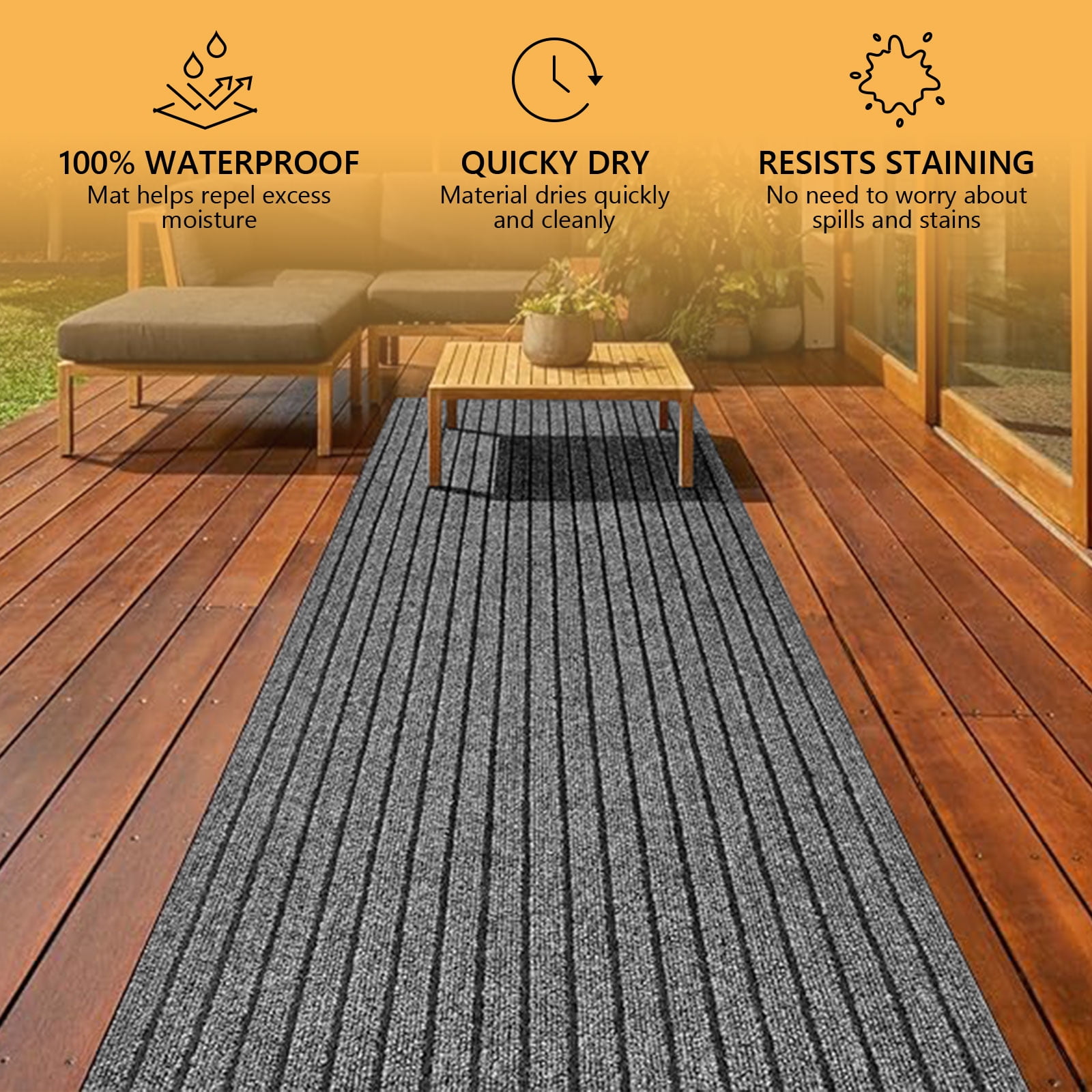 Semfri Runner Carpet Runner Rugs 3 x 6 ft Indoor Outdoor Rugs Area Rugs for Kitchen Bathroom Balcony Garage Entryway Stair Aisle Hallway Gray