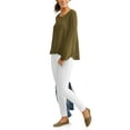 thumbnail image 2 of Women's Bell Sleeve Crinkle Knit Peasant Top with Caging Detail, 2 of 2