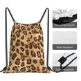 thumbnail image 5 of Leisure Draw String Mouth Backpack 16 X 14 Woven Band Durable Not Easy To Fall Off In Travel Portable Draw String Design Leopard Skin Print Style Firebrick_4, 5 of 8