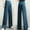 Dark Blue, variant on Idoravan Women's Plus Size Pants Womens Fashion Casual Full-Length Loose Pants Solid High Waist Trousers Long Straight Wide Leg Pants