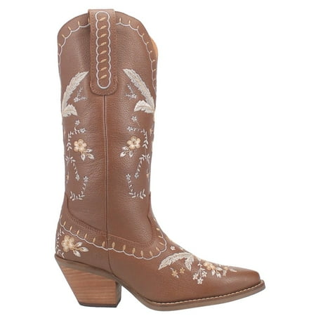 

Dingo Womens Full Bloom Floral Round Toe Boots Knee High Mid Heel 2-3