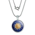 thumbnail image 1 of Celestial Suns Moon Shooting Stars 0.75" Pendant with Sterling Silver Plated Chain, 1 of 4