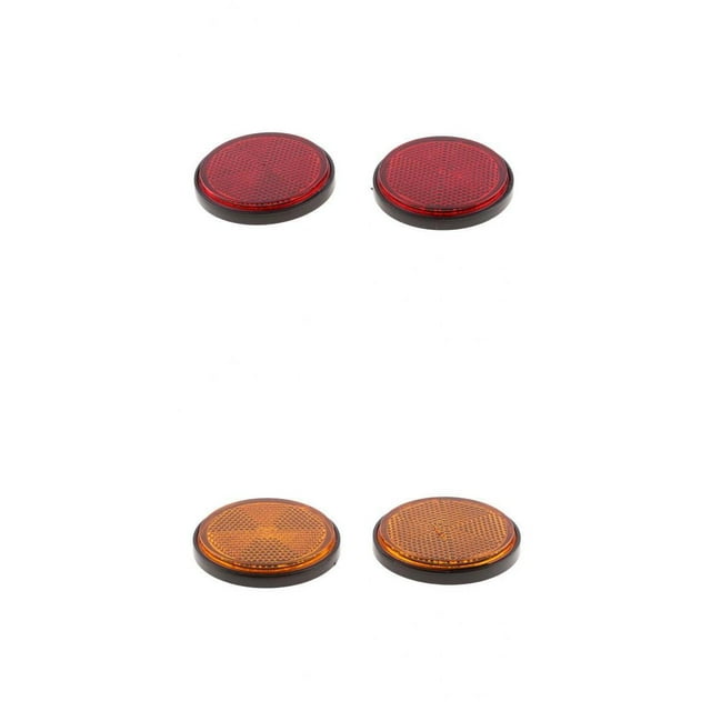 Reflector Reflectante De Plástico Para Motocicleta De 4 Piezas Para ATV Scooter Dirt bicycle Kart Ciclomotor Quad Ruedas Rojo Rojo y Naranja Yotijar Reflectores redondos de la motocicleta