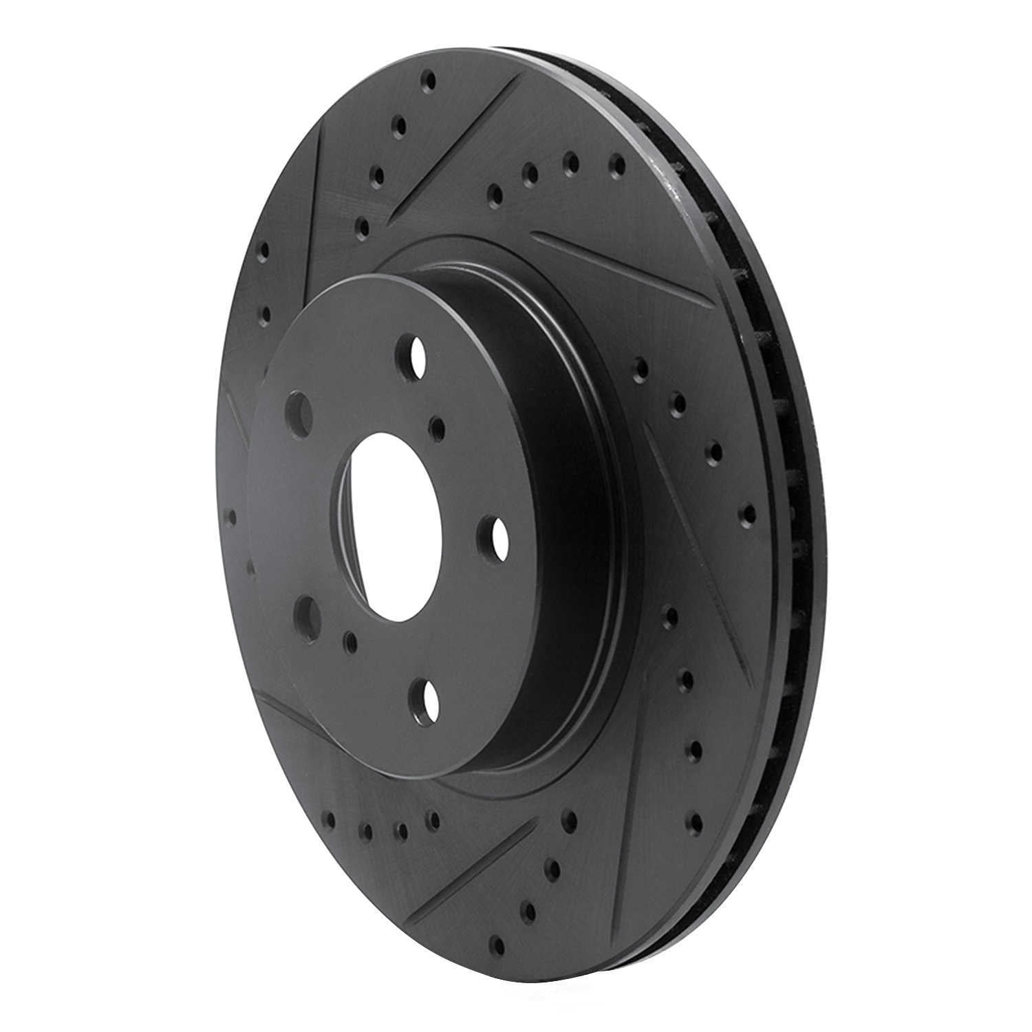 Dynamic Friction Company 633-76028L DFC Brake Rotor - Drilled And Slotted - Black