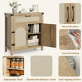 thumbnail image 5 of Rattan Sideboard Buffet Cabinets with Storage, Farmhouse Kitchen Accent Storage Cabinet with Drawer, Boho Wooden Coffee Bar Cabinet for Dining Room, Living Room, Hallway, Natural, 5 of 8