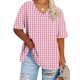 thumbnail image 2 of Camisetas de Cuello en V Mujeres de Manga Corta Sobredimensionada Impresa Camiseta Interior de Verano, Top Deportivo para el Uso Casual, 2 of 4