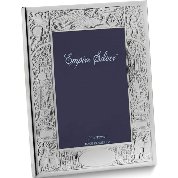 Fashion Pewter 4X6 Birth Record Photo Frame Made In United States gp8910
