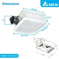 thumbnail image 3 of Open Box Delta Breez Exhaust Bathroom Fan 80 CFM w/Built-In Heater, White, 3 of 11
