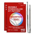 thumbnail image 1 of Parches para rostro Pimple Lab Zit, 2 paquetes (220 puntos) con herramientas, 1 of 8