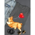 thumbnail image 3 of Welsh Corgi W Heart Balloon T-Shirt Women -Image by Shutterstock, Female Small, 3 of 4