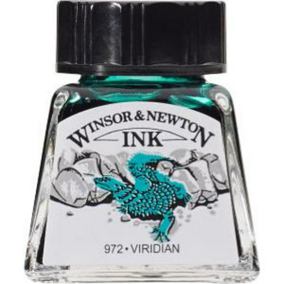 Winsor & Newton Drawing Ink, .5 oz. Bottle, Viridian