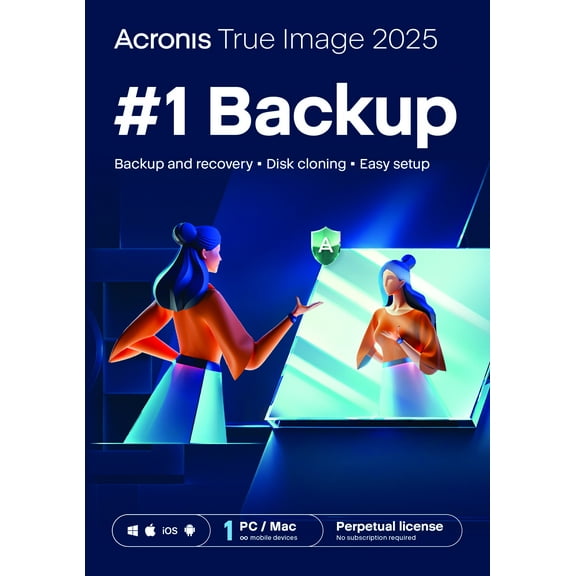 Acronis True Image #1 Backup and Cloning Software 2025 - Perpetual - 1PC, Windows & Mac OS [Digital Download]