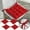 Red, variant on Set Of 4 Square Chair Pads For Indoor Seating With Ties Thick Soft Cushions For Kitchen Dining Use# end start#s#Designed for everyday comfort this set of four chair pads provides durable seating