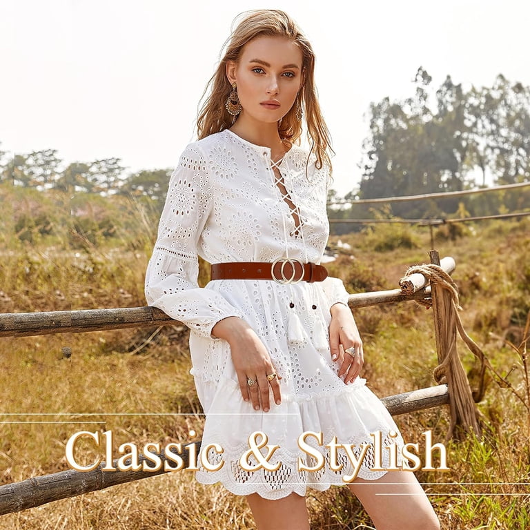 Fashion Women Leather Belt for Dresses Jeans Pants With 