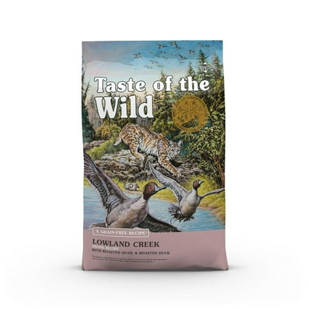 Taste of the Wild Lowland Creek Feline All Life Stages Digestion Grain-Free Quail and Duck Recipe Dry Cat Food, 14 lb. Bag