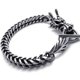 thumbnail image 2 of 2X Pulsera de Joyeria de Hombre, Dragon de Acero Inoxidable, Motorista, Negro-Plata, 2 of 3