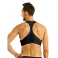 thumbnail image 2 of YIZYIF Mens Casual Sleeveless Half Tank Top Tee Y-Back Crop Top Vest Clubwear Costume Black X-Large, 2 of 7