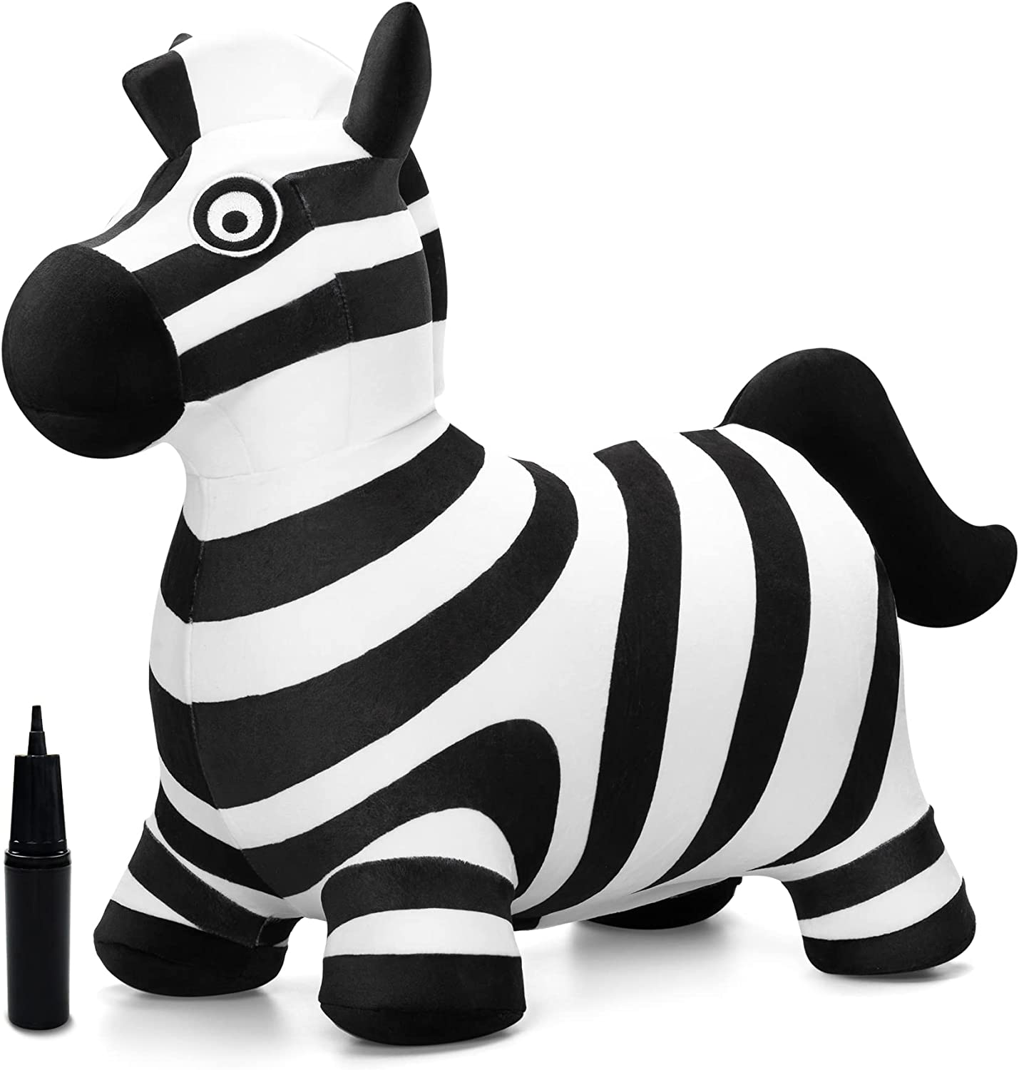 ZOOJOY Zebra Bouncy Animal Hopper Inflatable Jumping Horse for