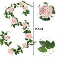 thumbnail image 2 of Artificial Pink Rose Garlands Silk Rose Vines Hanging Fake Flower Garland for Backdrop Wedding Party Home Table Centerpiece Garden Hotel Outdoor Wall Decorations, 2 of 11