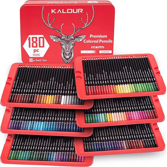Lapices De Colores 180 Piezas Para Artistas Estuche rojo