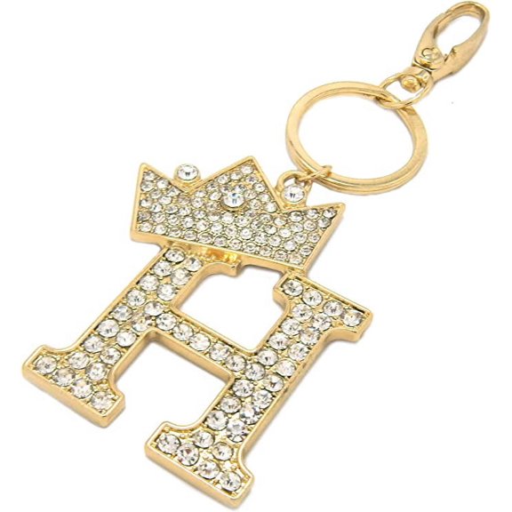Sometheme Special Large Rhinestone Studded Alphabet Letter Initial Keychain