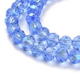 thumbnail image 3 of Electroplate Glass Beads Strands Half Rainbow Plated Faceted Rondelle Cornflower Blue 4x3mm Hole: 0.4mm 105-110pcs/strand 38-39cm, 3 of 4