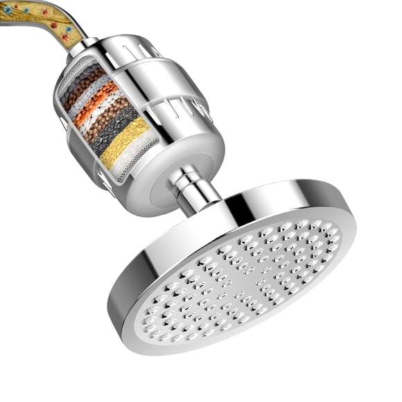 Alcachofa de ducha con filtro, descalcificador de agua dura FEELSO de 15 etapas