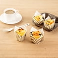 thumbnail image 4 of Panificio 3.5 oz White Paper Striped Tulip Baking Cup - Greaseproof - 3 1/4" x 3 1/4" x 3 1/4" - 500 count box, 4 of 8