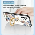 thumbnail image 3 of Samsung Galaxy A32 5G Case with Diamond Ring Stand, Dteck Lightweight Slim Fit Floral Flower Phone Case for Samsung Galaxy A32 5G - Peony, 3 of 7