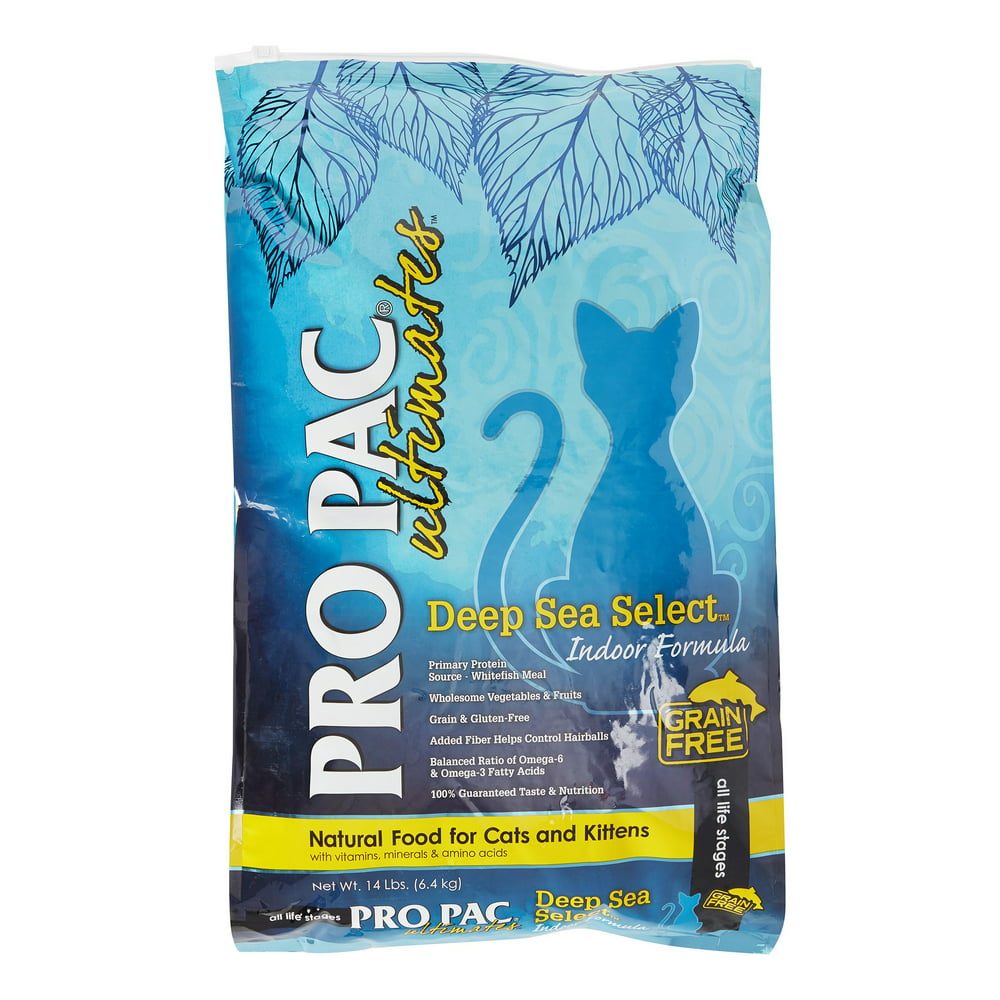 Pro Pac Ultimates Deep Sea Select Indoor Formula GrainFree Whitefish Meal Dry Cat Food, 14 lb