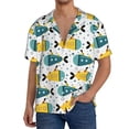 thumbnail image 3 of Honeii 's Funny Boats for men's short-sleeved button-up collared shirt featuring a pocket, perfect for beach vacations, and travel adventures., 3 of 5