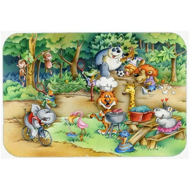 Carolines Treasures APH6821LCB Animals at a Picnic Glass Cutting Board, Large