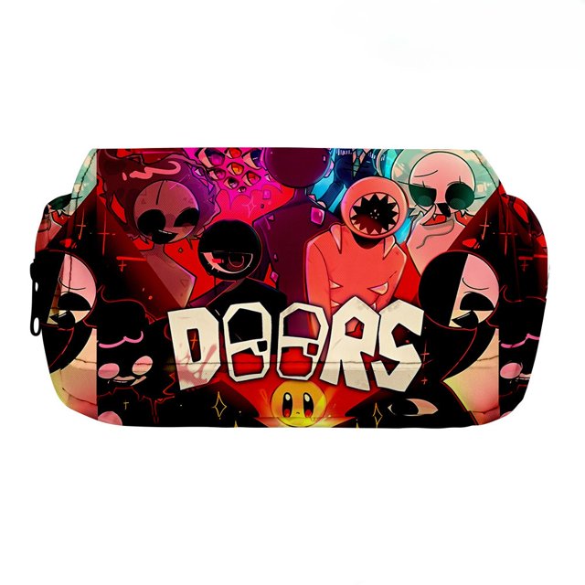 Roblox figura Escape de la puerta, bolsa de lápices de doble capa, caja de papelería, caja de lápices, estudiantes de escuela primaria y secundaria