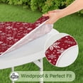 thumbnail image 5 of Red Christmas Snowflake Pattern Round Fitted Tablecloth with Elastic Edge,Dining Table Cover Waterproof,Outdoor Round Tablecloth for Camping,Dining,Indoor and Outdoor, 5 of 7