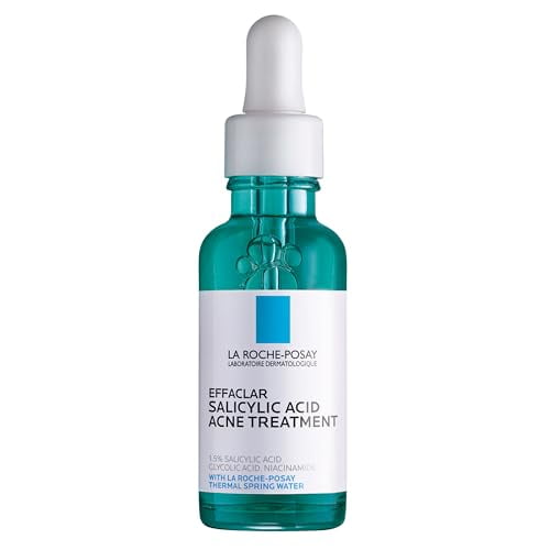 La Roche-Posay Sérum Effaclar con 1.5% de ácido salicílico 1.06 onzas, tratamiento para el acné facial con ácido glicólico y niacinamida, el sérum para el acné ayuda a eliminar los puntos negros
