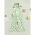 thumbnail image 2 of Arvbitana Toddler Baby Girl Overalls Sleeveless Floral Print Suspender Bell-Bottoms Pants Spring Summer Casual Jumpsuit for Child 6M-4T, 2 of 9