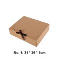 thumbnail image 3 of 10 Pieces Paper Gift Packaging Box with Ribbon Wedding Ceremony Engagement Cookie Candy Packing Case Portable Favor Boxes Brown 31x26x8cm, 3 of 9