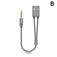 thumbnail image 1 of 3.5mm Headset Adapter Y-Splitter Jack Cable w/Separate Mic US Audio, 1 of 8