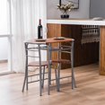 thumbnail image 3 of Enyopro 3-Piece Industrial Metal Wood Easy Installation Dining Furniture Set Brown, 3 of 10