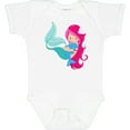 thumbnail image 3 of Inktastic Mermaid And Dolphin, Mermaid With Pink Hair Girls Baby Bodysuit, 3 of 5